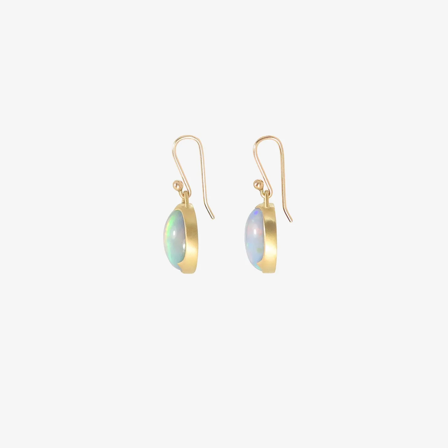 18k & oval ethiopian opal earrings