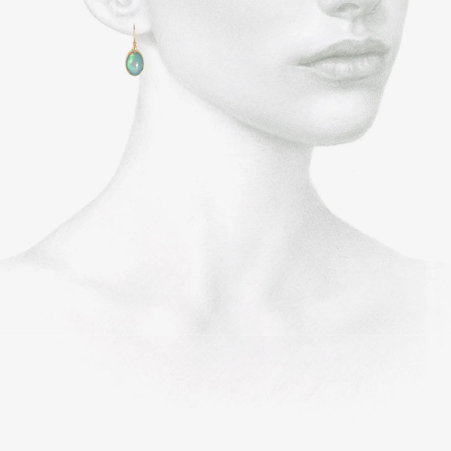 18k & oval ethiopian opal earrings