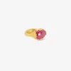 22k & oval faceted ruby vaulted ring, 5.99ct