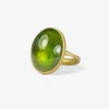 18k & oval green tourmaline ring, 20.57ct