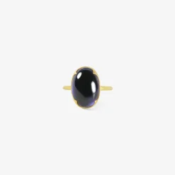 18k & oval iolite ring
