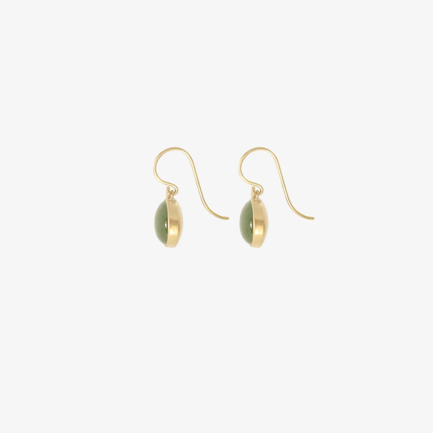 18k & oval jade drop earrings, 9.62ct