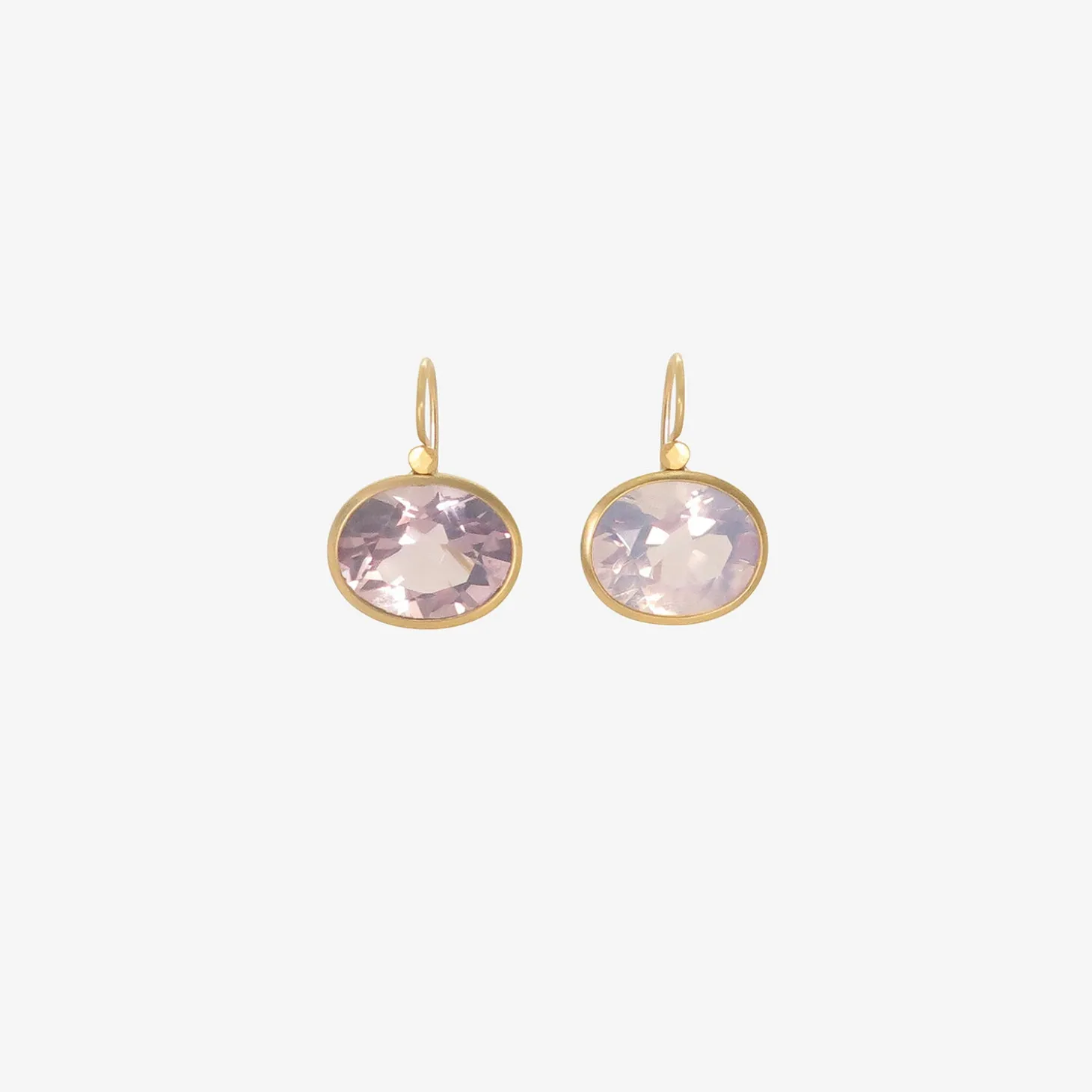 18k & oval lilac amethyst earrings, 21.98ct