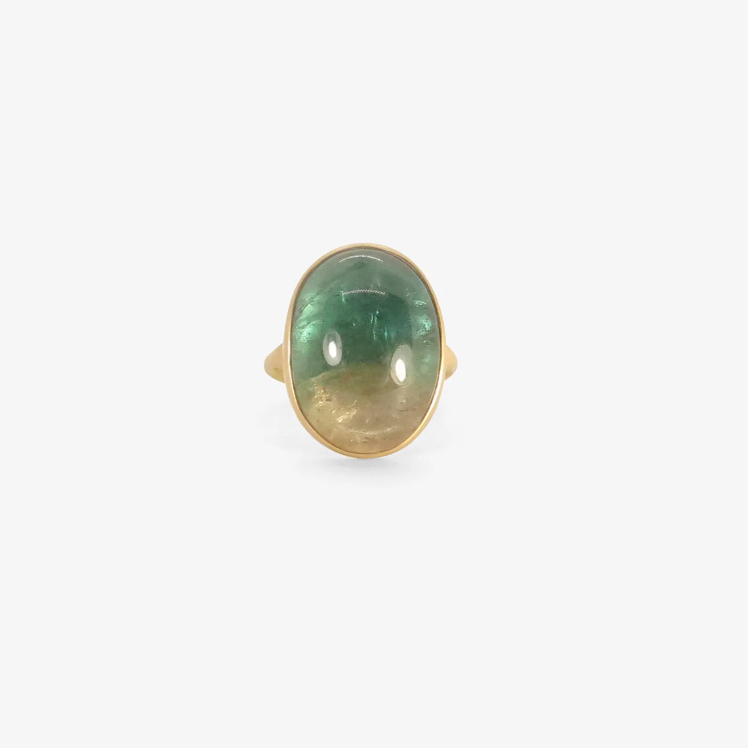 18k & oval ombre green tourmaline ring, 16.49ct