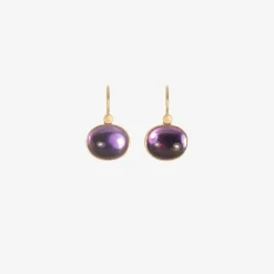 18k & oval pale amethyst earrings, 9.57ct