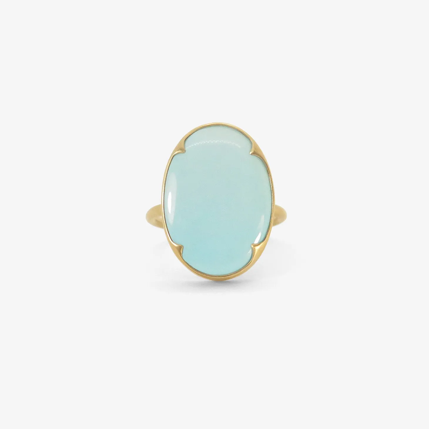 18k & oval pale persian turquoise ring, 6.26ct
