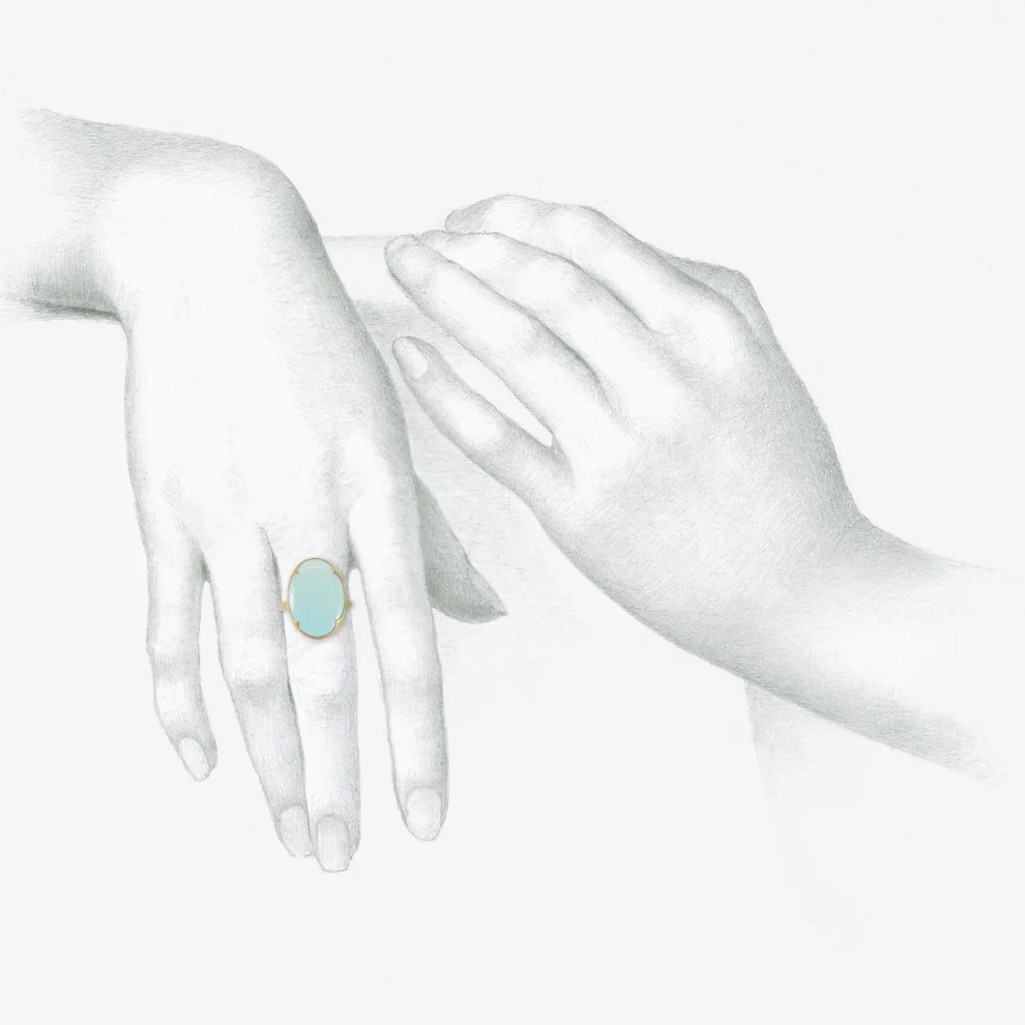 18k & oval pale persian turquoise ring, 6.26ct