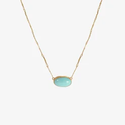 18k & oval persian turquoise echo necklace