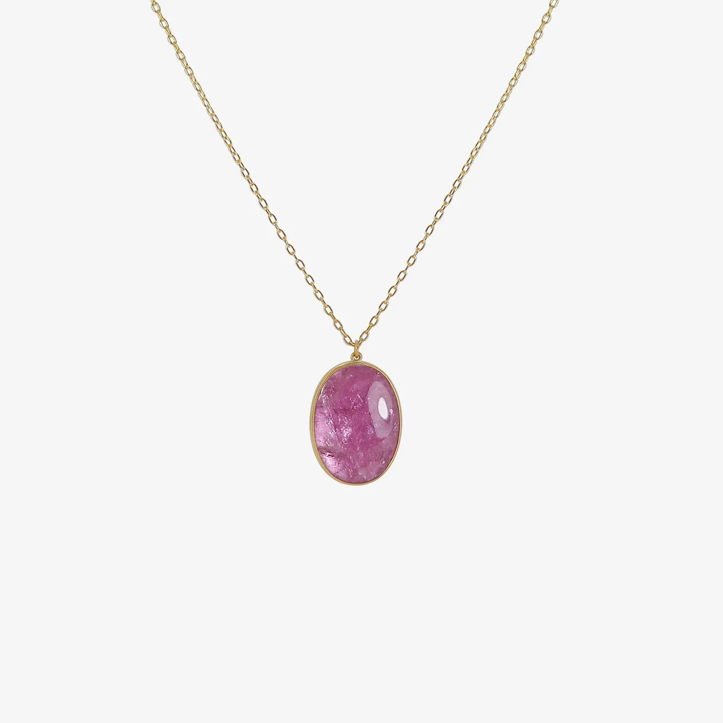 18k & oval pink tourmaline pendant, 16.51ct