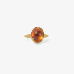 18k & oval spessartite garnet ring, 5.65ct
