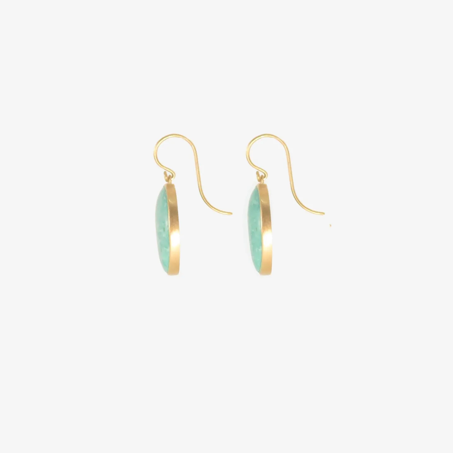 18k & oval tibetan turquoise drop earrings, 19.89ct