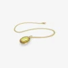 18k & oval yellow sapphire pendant, 7.34ct