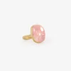 18k & ovalish morganite ring, 18.13ct