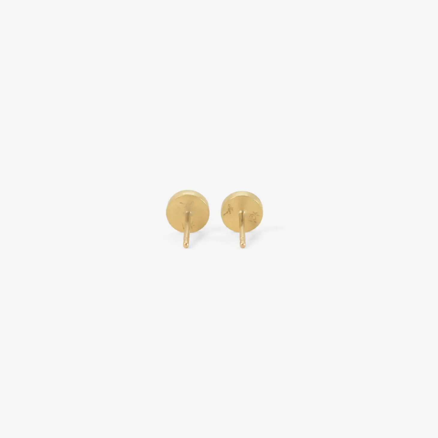 18k & pale pink sapphire round studs, 1.08ct