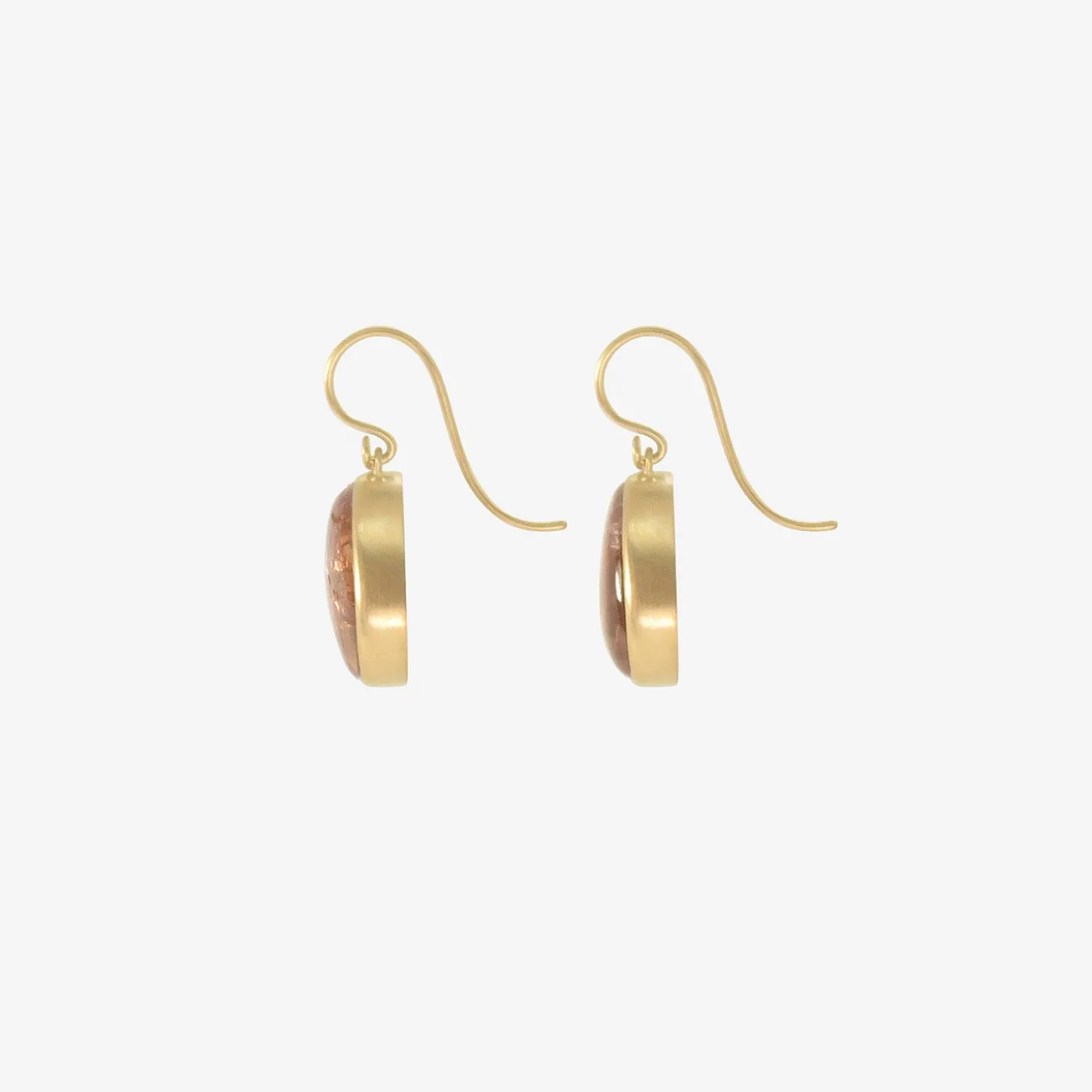18k & peach tourmaline pebble drop earrings, 21.84ct