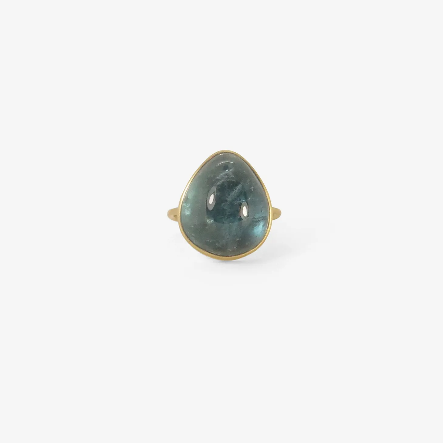 18k & pear-ish blue tourmaline ring, 18.03ct