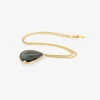 18k & pear-shaped blue green tourmaline pendant