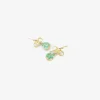18k & pear-shaped colombian emerald earrings with bows, 4ct