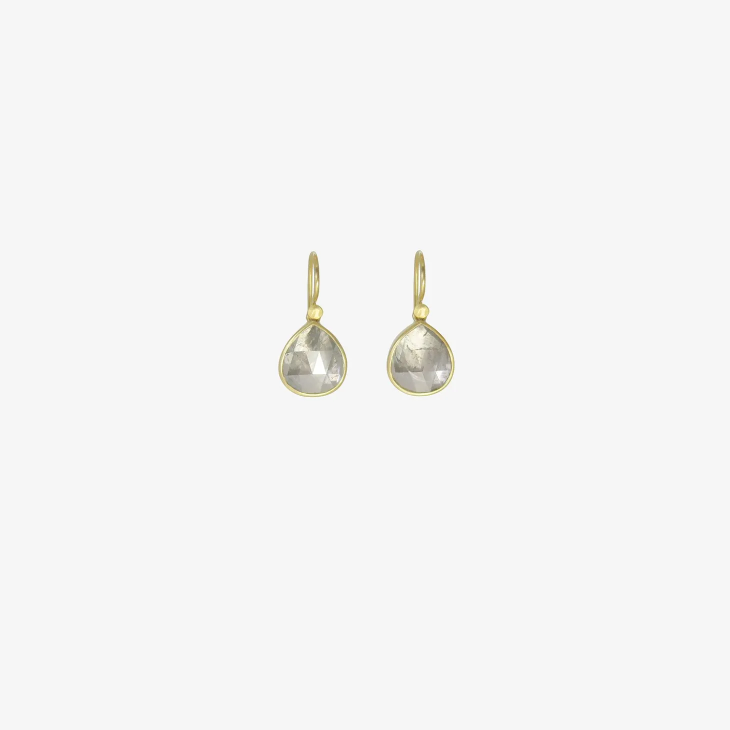 18k & pear-shaped dove grey diamond drop earrings, 3.98ct