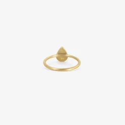 18k & pear-shaped faceted green sapphire ring, .93ct
