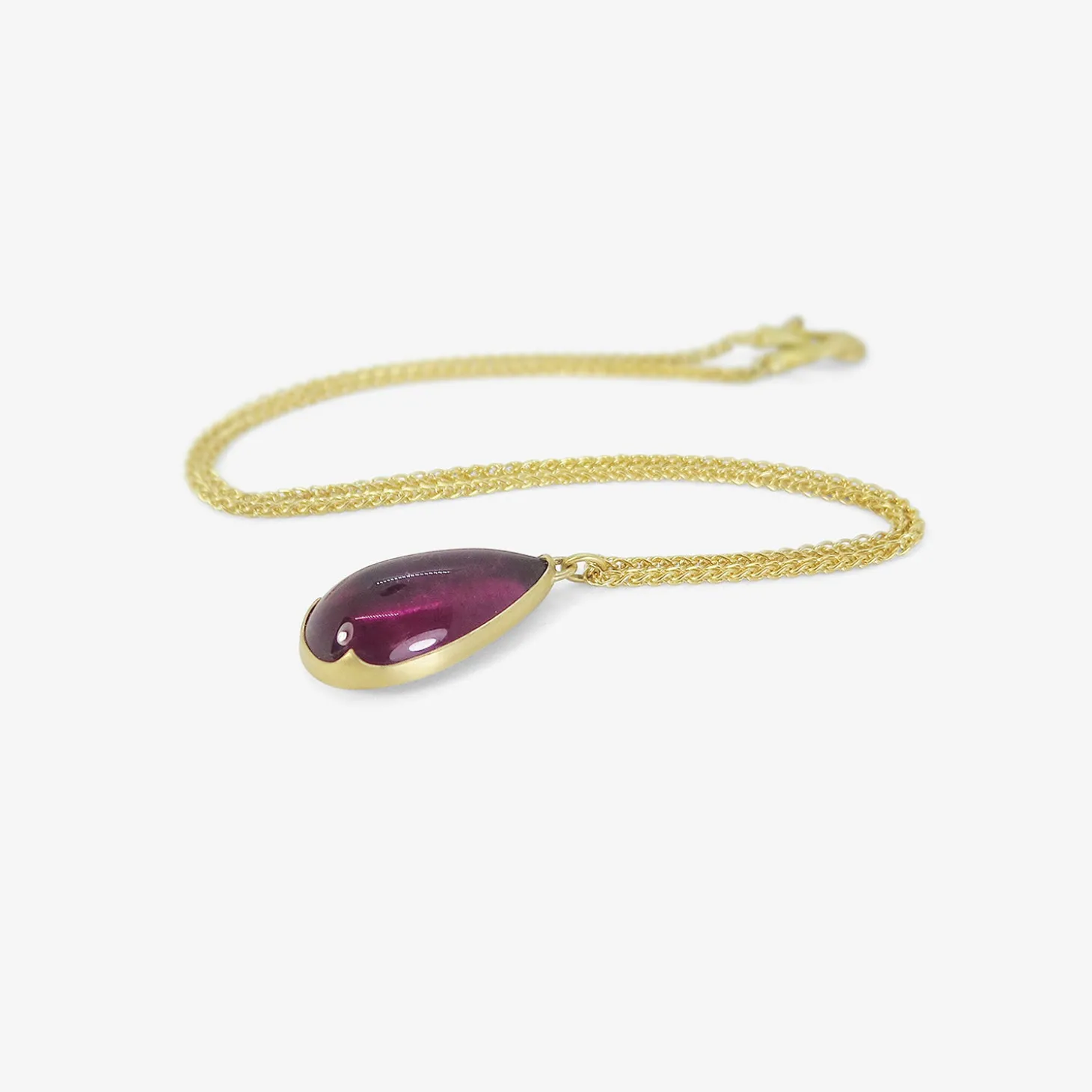 18k & pear-shaped rubellite tourmaline pendant, 17.25ct