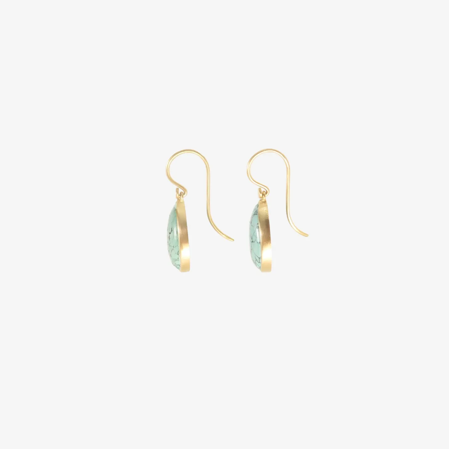 18k & pear-shaped tibetan turquoise drop earrings, 8.63ct