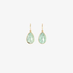 18k & pear-shaped tibetan turquoise drop earrings, 8.63ct
