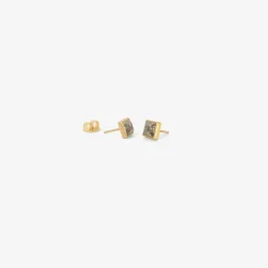 18k & peppery square diamond studs, 2.3ct