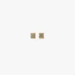 18k & peppery square diamond studs, 2.3ct