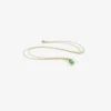 18k & petite oval faceted ethiopian emerald pendant, .45ct