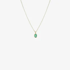 18k & petite oval faceted ethiopian emerald pendant, .45ct