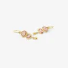 18k & pink sapphire double drop earrings with 22k gold ball drops