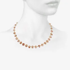 18k & pink spinel confetti necklace with moonstone and amethyst