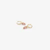 14k & pink tourmaline graduated huggie hoops