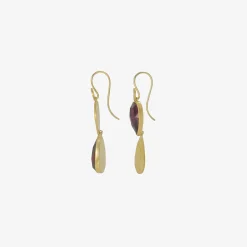 22k & pink tourmaline klimt double drop earrings, 11.02ct
