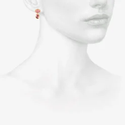 22k & pink tourmaline small amphora earrings