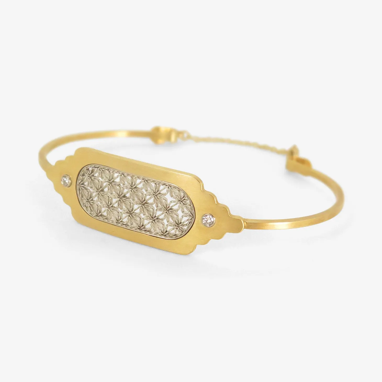 18k & platinum bracelet with two diamonds