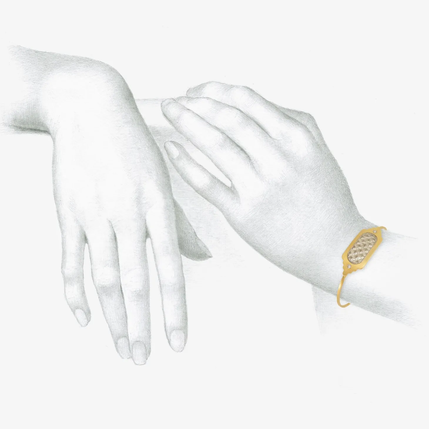 18k & platinum bracelet with two diamonds