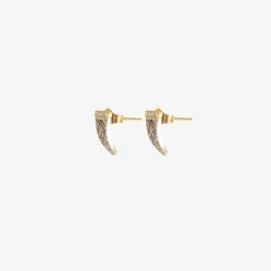 18k & platinum caress post earrings with white diamonds