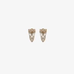 18k & platinum caress post earrings with white diamonds