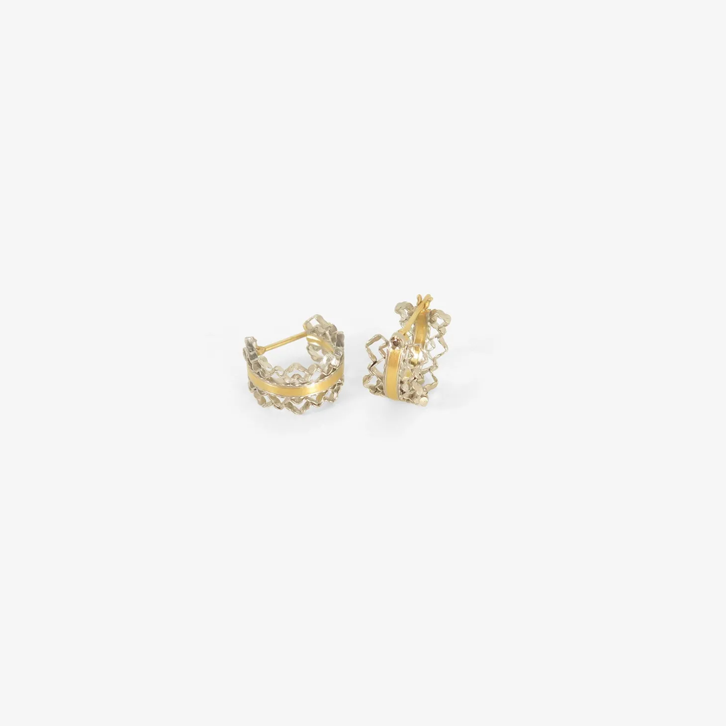 18k & platinum coronet hoops with champagne diamonds