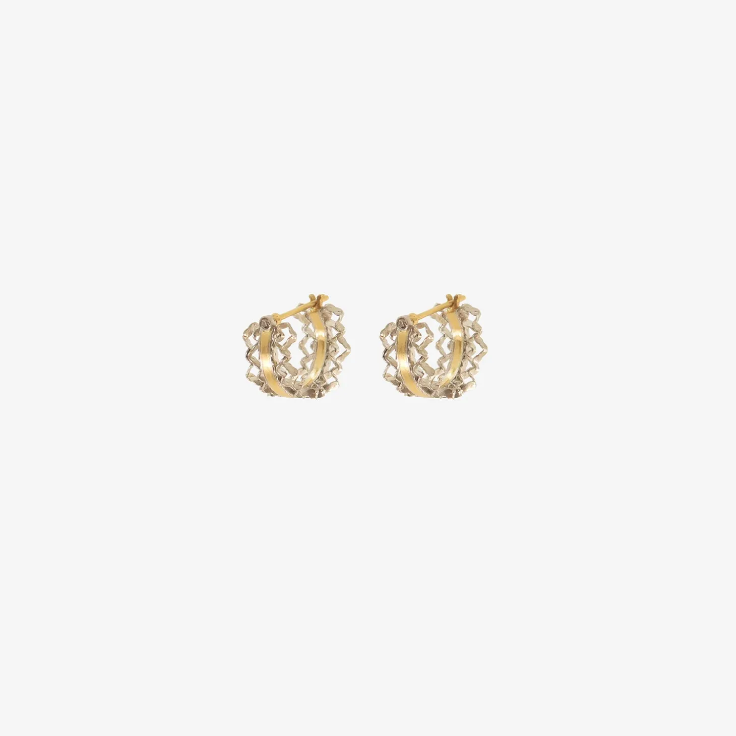 18k & platinum coronet hoops with champagne diamonds