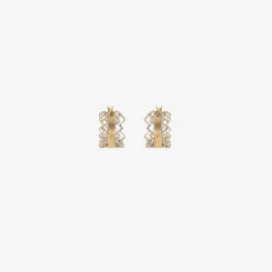 18k & platinum coronet hoops with champagne diamonds
