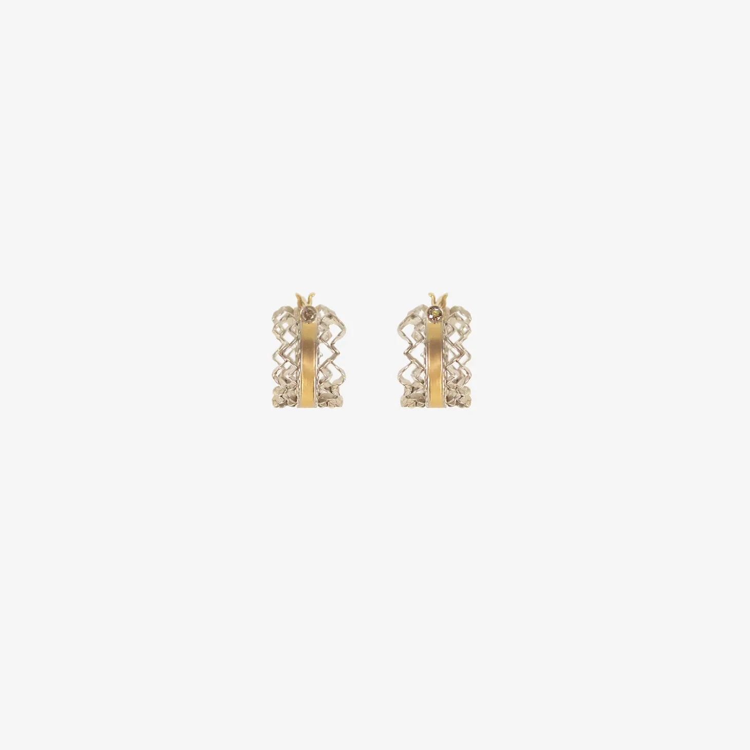 18k & platinum coronet hoops with champagne diamonds