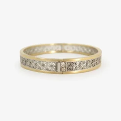 18k & platinum cuff bracelet with champagne diamonds