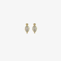 18k & platinum filigree hoops on posts