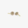 18k & platinum flower earrings with champagne diamonds