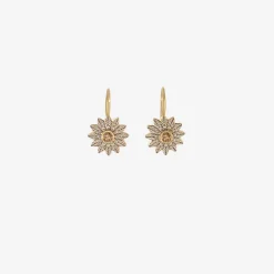 18k & platinum flower earrings with champagne diamonds