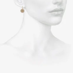 18k & platinum flower earrings with champagne diamonds