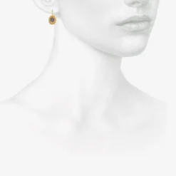 18k & platinum fractal earrings with diamonds and sapphires